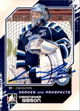 Christopher Gibson Signed 2010-11 Heroes & Prospects card Tampa Bay Lightning