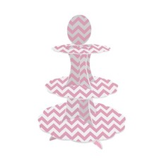 3 Tier Cake Stand Zigzag Design Cupcake Dessert Display Kids Party Wedding