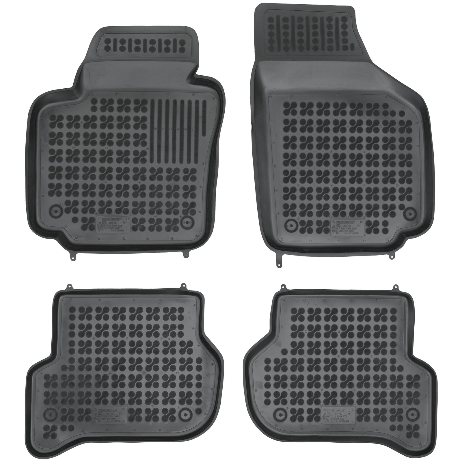 Tapis de sol Skoda Yeti imperméable en caoutchouc noir pour bloquer la boue et l'eau