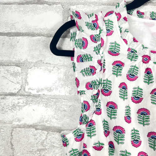 J.CREW FACTORY NWD 100% Cotton Mini Ruffle Sleeves Flower Dress sz 6 CA214 - Picture 4 of 9