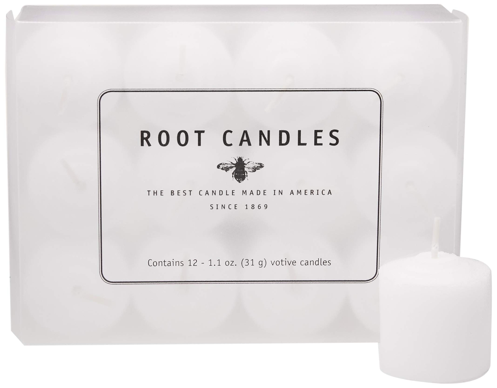 10-Hour Unscented Beeswax Blend Votive Candles, 12-Count, Wh