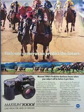 Minolta 7000i Horse Racing Track 35mm Camera Vintage Print Ad 1989 **Descr**