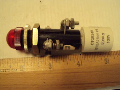GENERAL ELECTRIC GE 0116B6708G3 red lens indicating light; type ET-16; 125V 2000 ohms