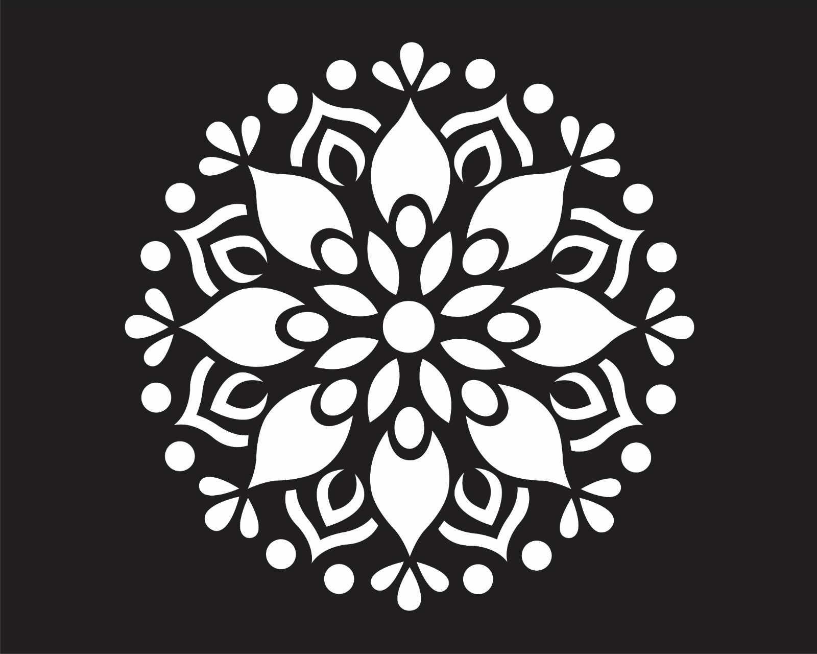 Mandala 7" Flower STENCIL Easy Floral Circle Life Balance DIY Art Signs