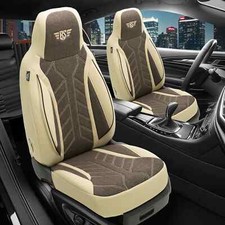 2x Sitzbezüge passend für Ford Mustang 6 (Beige-Braun) | Vorne | Pilot HERM211
