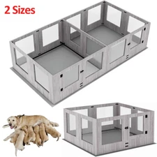 Large Dog Whelping Box with Rails Puppies Whelping Supplies with Fertility Pads