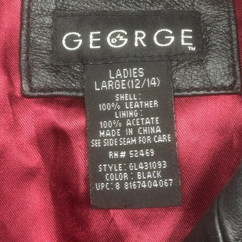 George Blazer женщин L черный Streetwear мотоциклиста кожаная куртка винтажный * пятна - Изображение 4 из 4