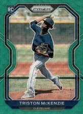 2021 Panini Prizm #25 Triston McKenzie Green Wave Prizm