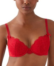 b.tempt'd by Wacoal It's On Lace Contour Underwire Bra Women's 32C Savvy Red