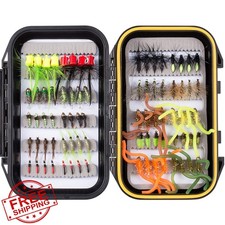 BASSDASH Fly Fishing Flies Trout Bass Kit Nymphs Streamers Popper Box