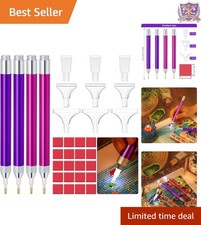 LED Diamond Painting Drill Pen Set Aluminum 4 pcs with Glue Clay and Pen Heads