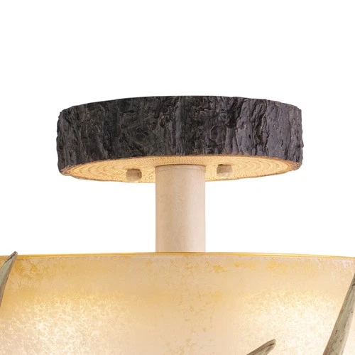 Vaxcel Lighting CF33016 Lodge 3 Light Semi-Flush Indoor Ceiling - Noachian Stone - Picture 4 of 8