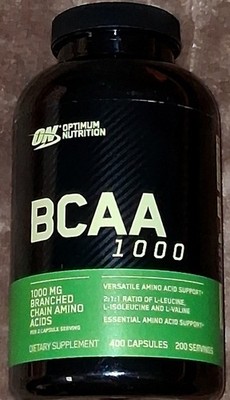 Optimum Nutrition BCAA 1000 -- 400 Capsules (200 Servings) exp 6/26