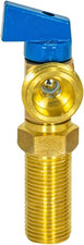 Brass Outlet Box Blue Handle Washing Machine Valve, 1/2 Inch MIP X 3/4 Inch MHT,