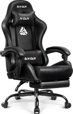 Silla Gaming Video Gaming N-Gen Reposapiés Soporte Lumbar para Hogar Oficina Alto