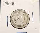 1916-D Silver Barber Quarter VG- F