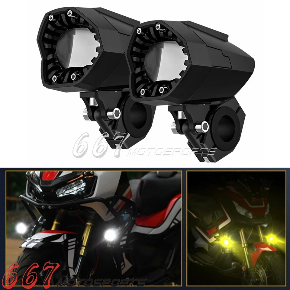80W Auxiliary Spot Light Fog Lights For BMW R1250GS R1200GS Honda Dirt Bike ATV - Image 2 of 4