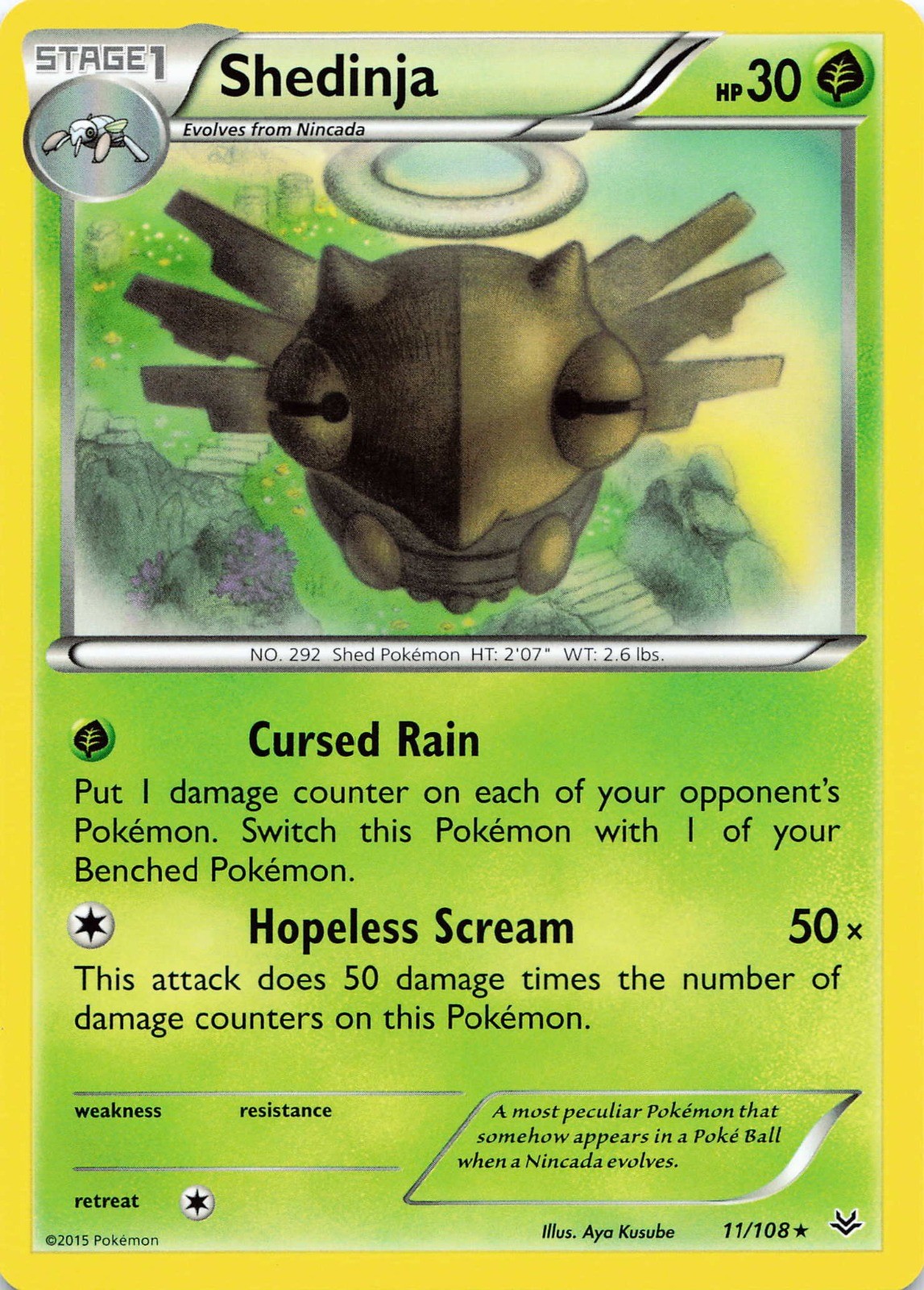 Pokémon TCG Shedinja #11/108 XY - Roaring Skies NM