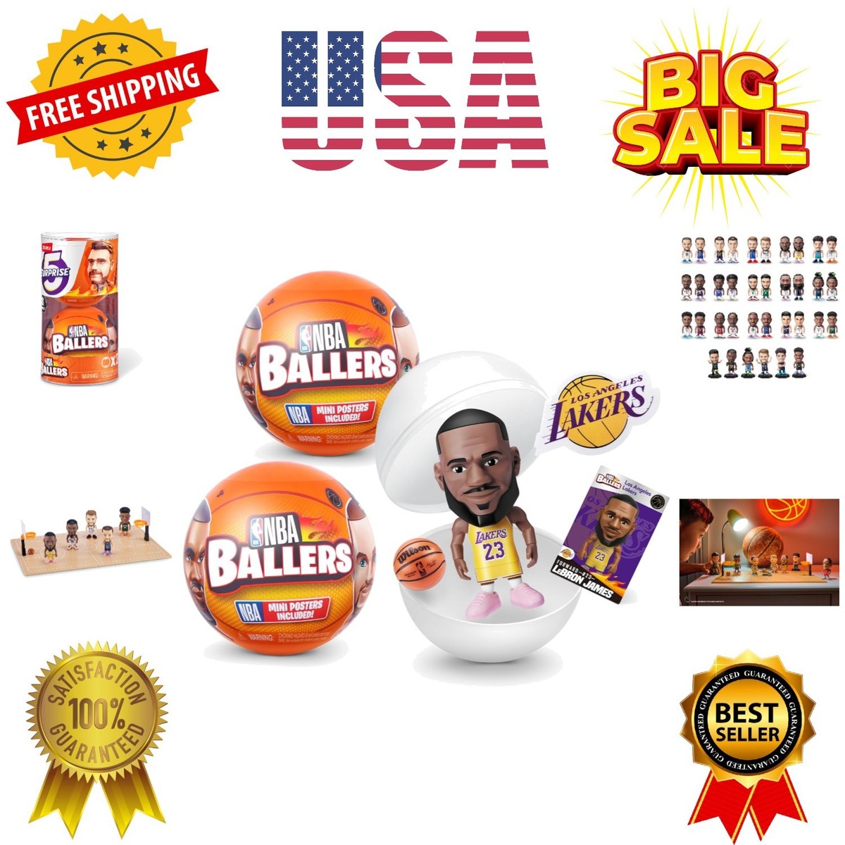 NBA Ballers Series 1 2 Pack Toy Mystery Capsule Figurine by for