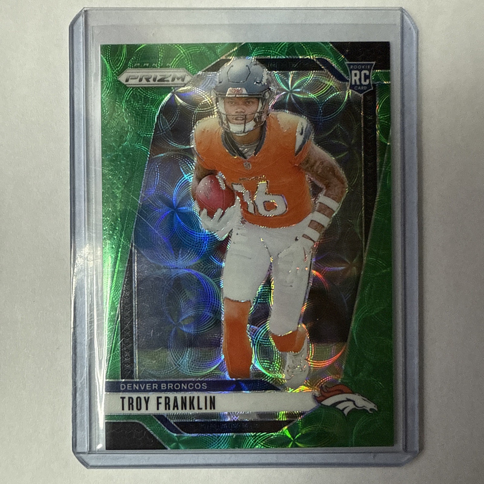 2024 Panini Prizm - Rookies Troy Franklin #393 Green Scope Prizm /75 (RC)