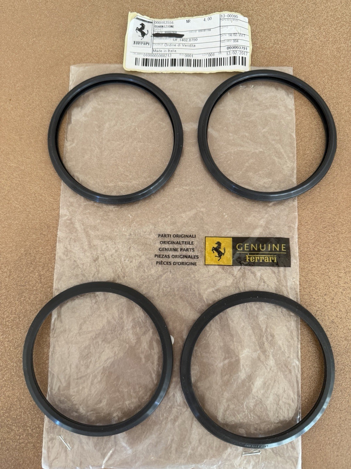 Ferrari Enzo / F50 Flange seal Set Of 4 # 163556