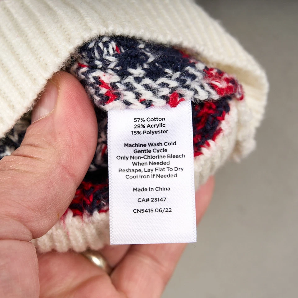 Suéter Talbots Mujer L Azul Navidad Pueblo Snow Mountain Mezcla Algodón Foto 4 de 4