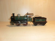 17269) BING uralt - Spur 1 - B-Dampflok I/48 - grün - Uhrwerk intakt - ansehen