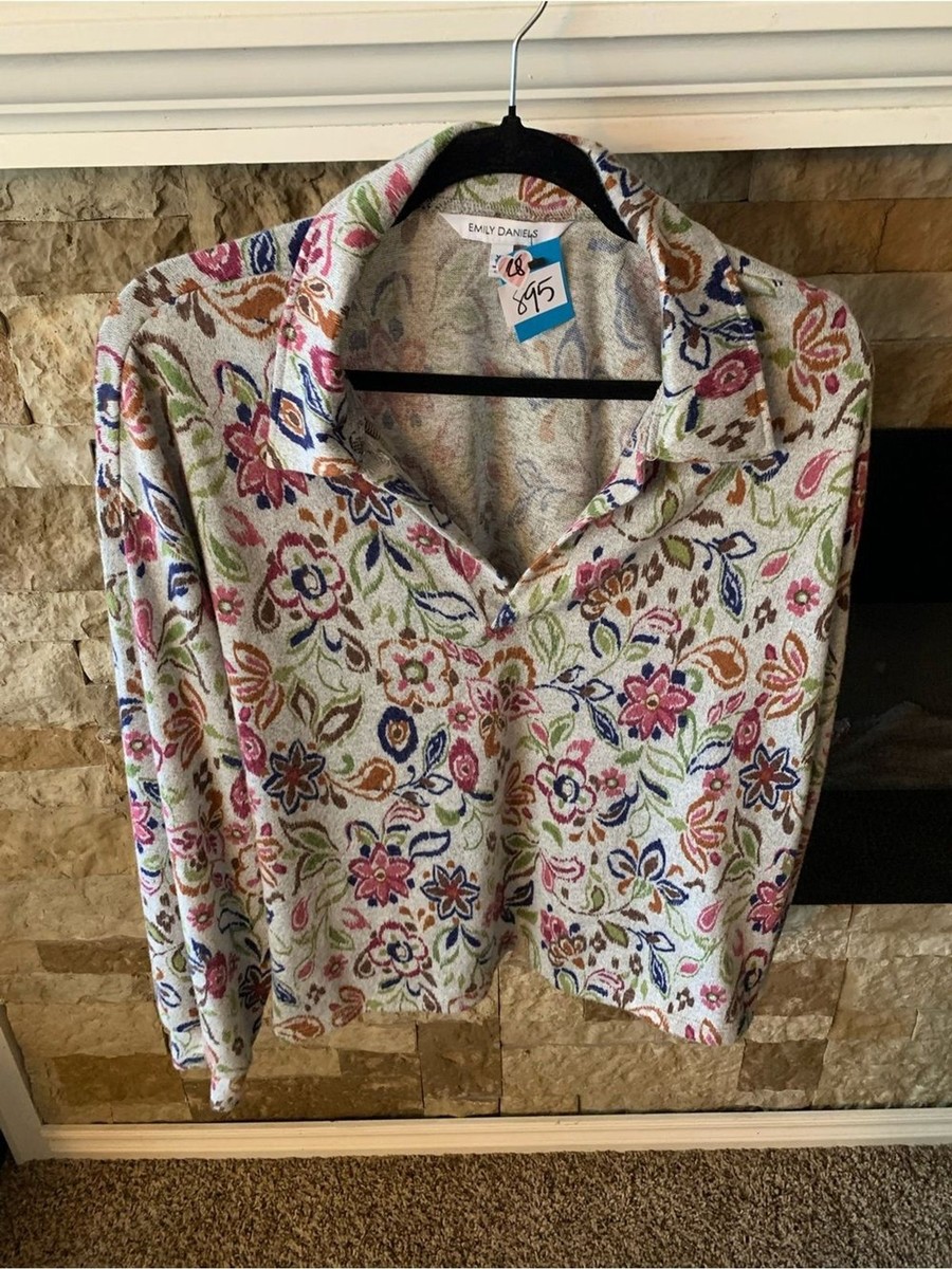 Emily Daniel’s Cream Floral Collared Women’s Top