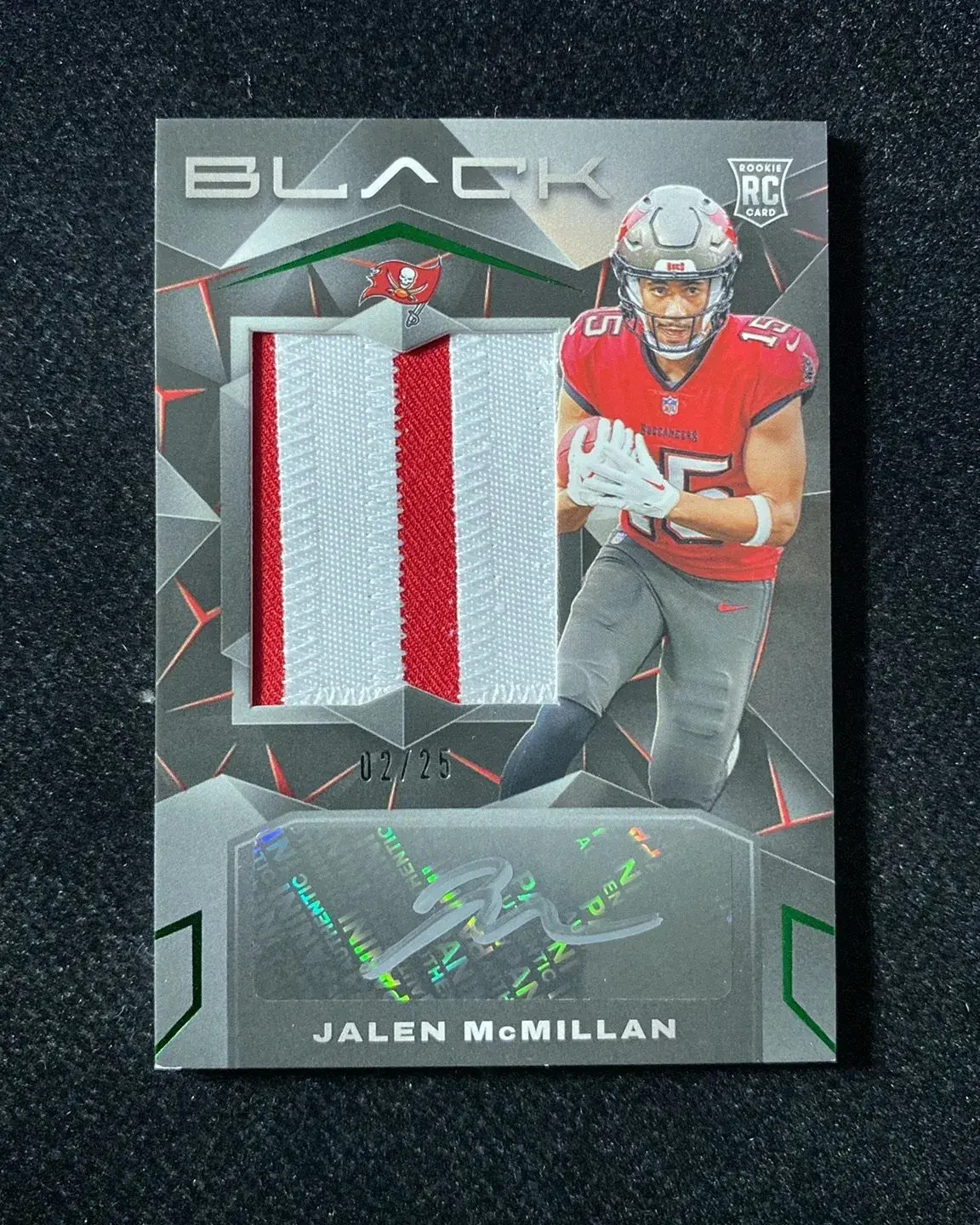2024 Panini Black Emerald #215 Jalen McMillan RC Rookie Patch Auto RPA 02/25 TOM