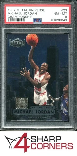 1997 METAL UNIVERSE CHAMPIONSHIP #23 MICHAEL JORDAN BULLS HOF PSA 8