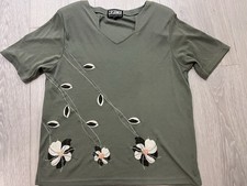 Casamia Exclusive S/M size olive green V-neck top Size S/M Chest 38”