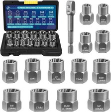 Bolt Extractor Set 14-Piece Stripped Bolt Extractor Socket Set with Storage Case