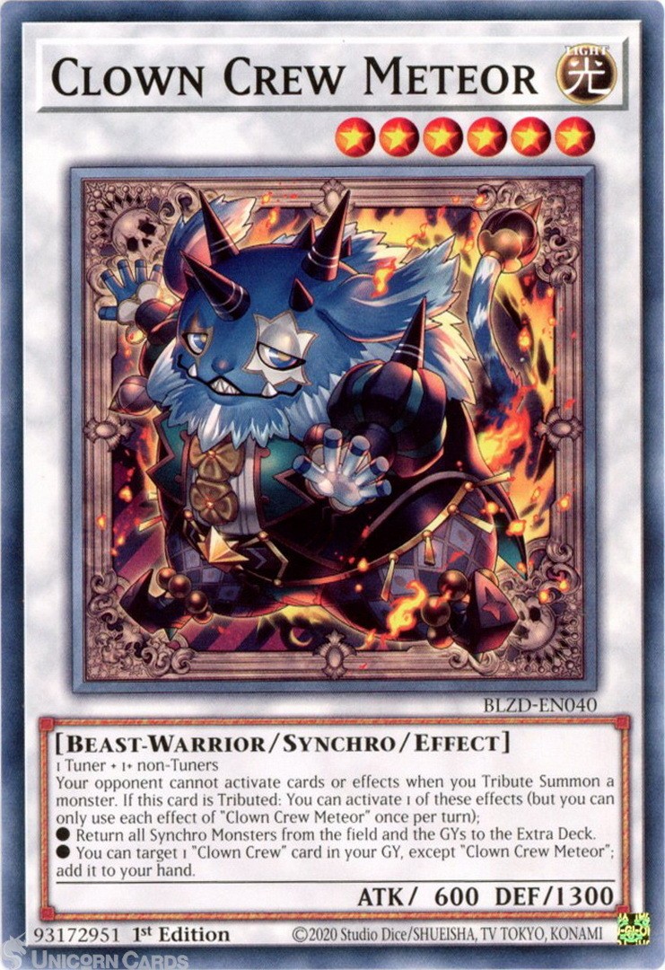 BLZD-EN040 Clown Crew Meteor : Common 1st Edition Mint YuGiOh Card