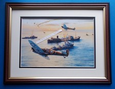 FRAMED SHIPPING PRINT  THE  GALLANT  OHIO  OFF MALTA 1942
