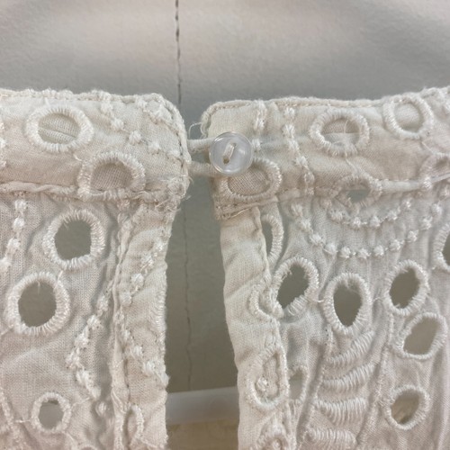 Part Two Women XS Tunic Blouse Top White Woven 3/4 Sleeve Embroidered Pullover - Picture 12 of 12