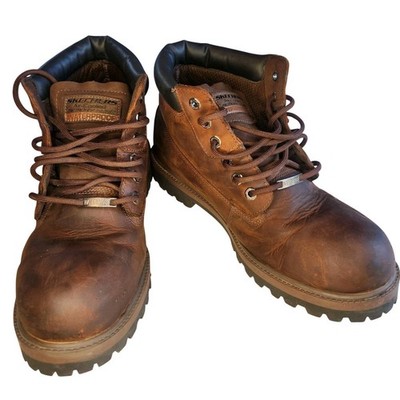 SKECHERS Sergeants-Verdict Work Boot Mens 13 Memory Foam Oiled Brown Waterproof
