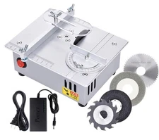 96W Mini Table Saw, Portable Bench Circular Saw 5000RPM with 4 Different Blad...