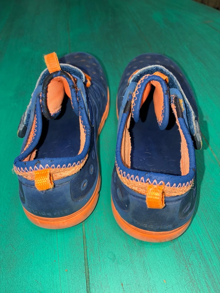 Stride Rite Made 2 Play Boys Sneaker Sandal Water Shoes Blue Orange Sz 10/11 - Image 3 of 4