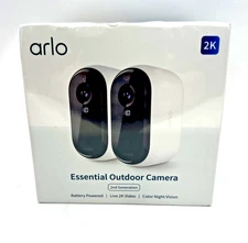 2-Pack ARLO Essential Spotlight 2nd Gen Outdoor Security Cameras Night Vision 2K