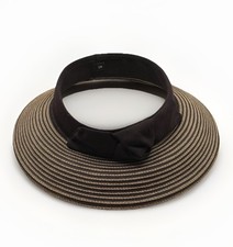 Eric Javits New York Black Wide Brim Sun Hat with Bow Detail — listing 2
