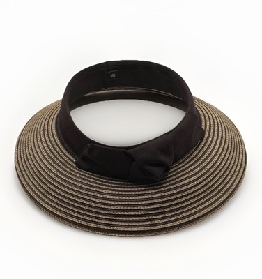NWOT Eric Javits Women s Straw Squishee Wide Brim Halo Hat Sun Visor S/M Beach