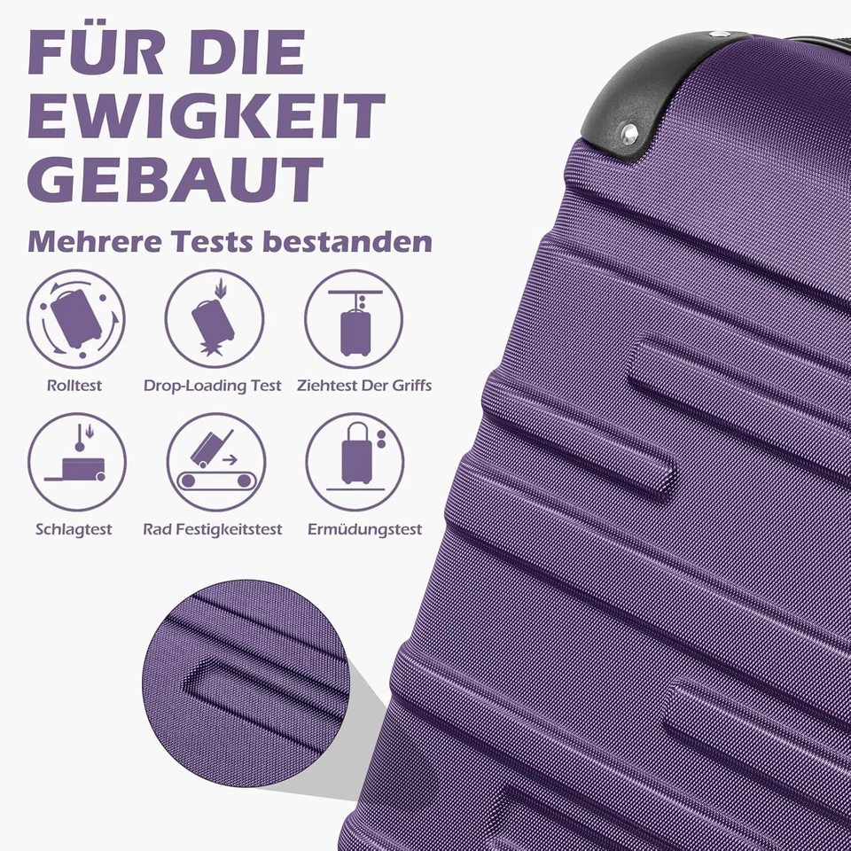 Valigie Valigia Trolley rigido ultraleggero e capiente,Chiusura a combinazione l - Immagine 3 di 4