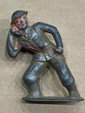 1930s - 1940s WW2 WWII Era Barclay Manoil Lead Toy Soldier Soldier on Telephone