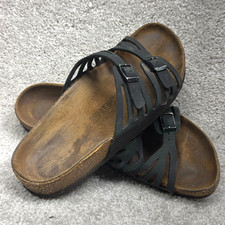 Birkenstock Granada Cork Sandals Womens 40 US 9 Black Festival Hippie Boho