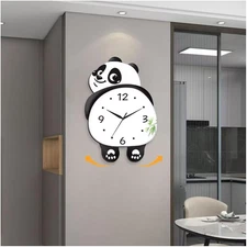 11.81“ W X 15.35” H-Funny Animal Cute Panda Design with Swinging Feet, Quiet Wal