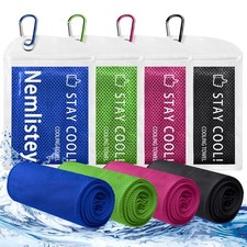 4 Pack Soft Microfiber Cooling Towels for Neck Face Personal Breathable Set