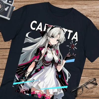 Anime Carlotta Wuthering Waves T Shirt Size S - 5Xl Black Size S - 5XL