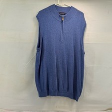 Roundtree  Yorke Men's 2XT Zip-Up Blue Sweater Vest