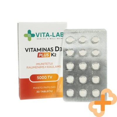 Vita-lab Vitamin D3 5000 & K2 200 Μg Komplex 30 Tabletten Bone Muskel Gesundheit