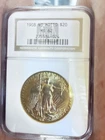 1908 Gold Coin St. Gaudens Double Eagle $20. MS62. NGC ANA